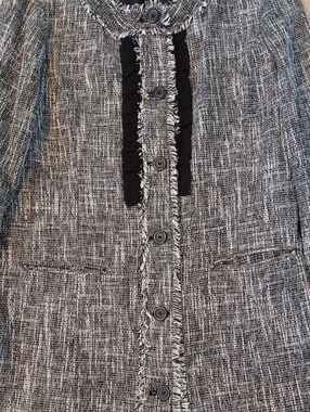 Karl Lagerfeld Paris Frayed Edge Tweed Coat 12